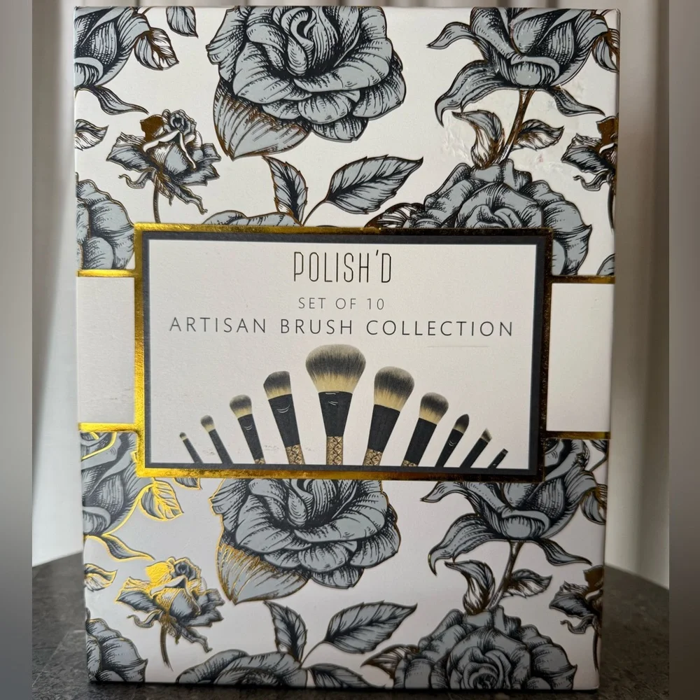 Makeup Brush Set - Gold and Black